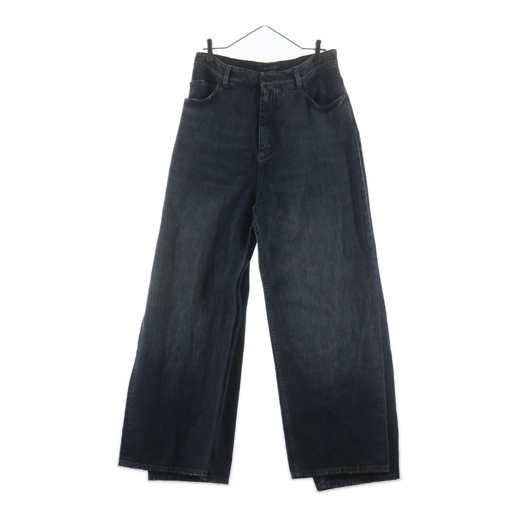 BALENCIAGA(バレンシアガ) 23AW Double Front Wide Leg Jeans ダブルフロント ワイドレッグジーンズ デニムパンツ インディゴ 767979 TNW65