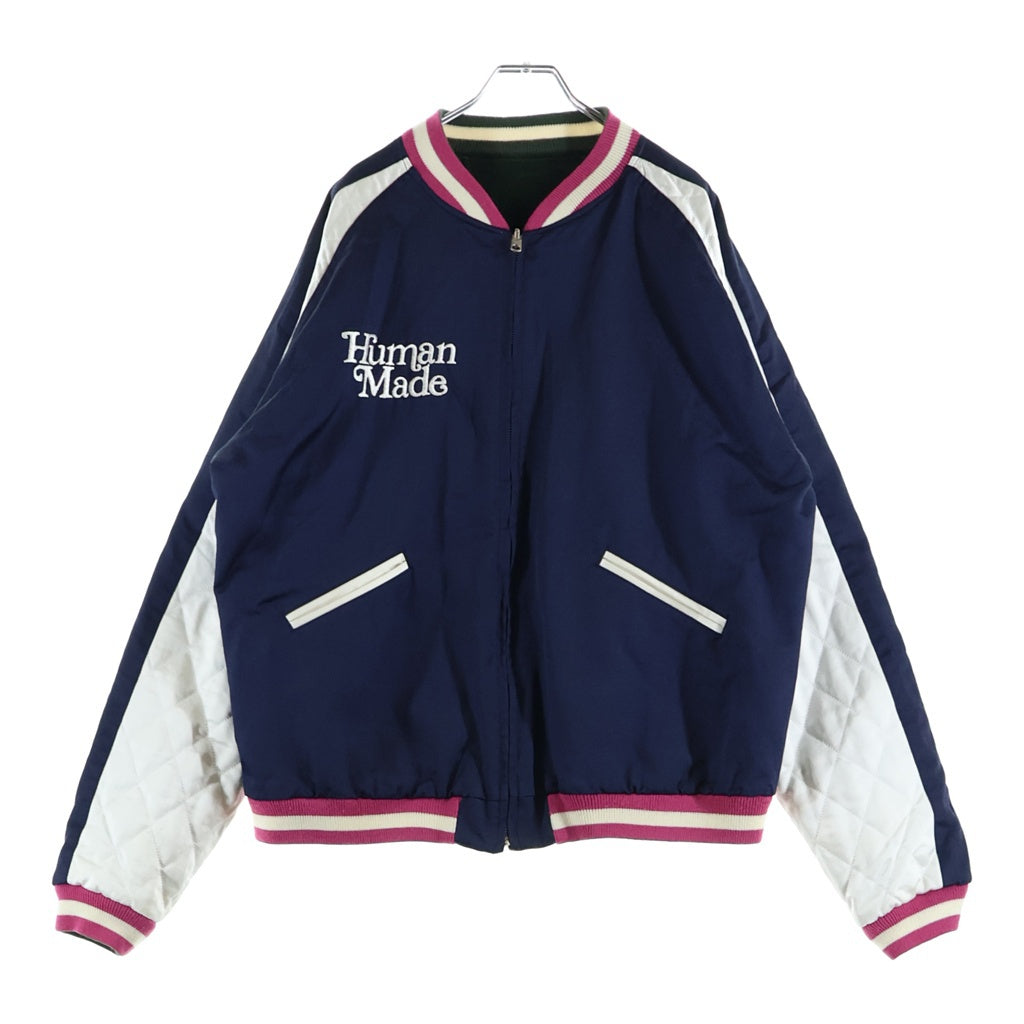 HUMAN MADE(ヒューマンメイド) 22SS ×Verdy VICK YOKOSUKA JACKET ロゴ刺繍 リバーシブル スカジャン ネイビー