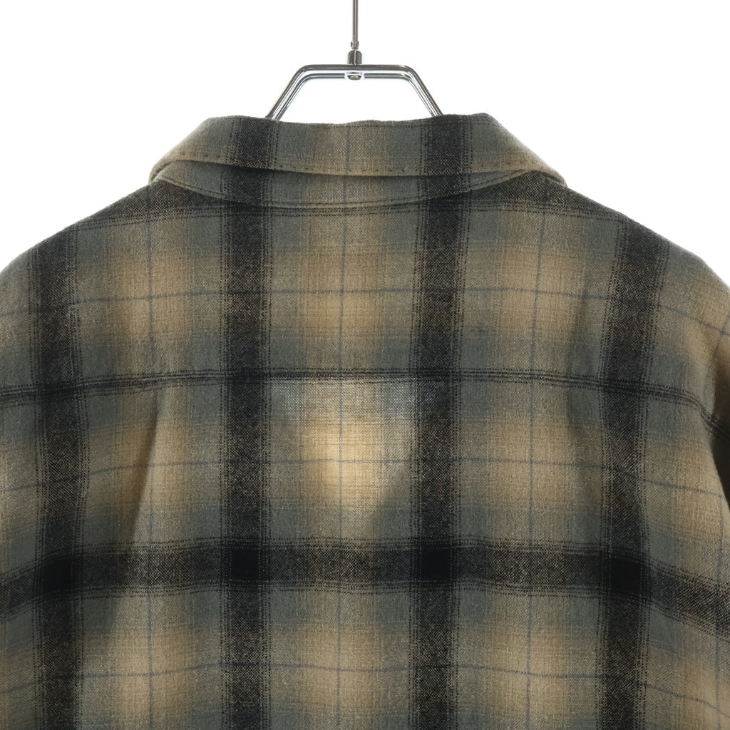 TENDERLOIN(テンダーロイン) 08AW T-WOOL SHIRT オンブレチェック オープンカラー ウール長袖シャツ ベージュ