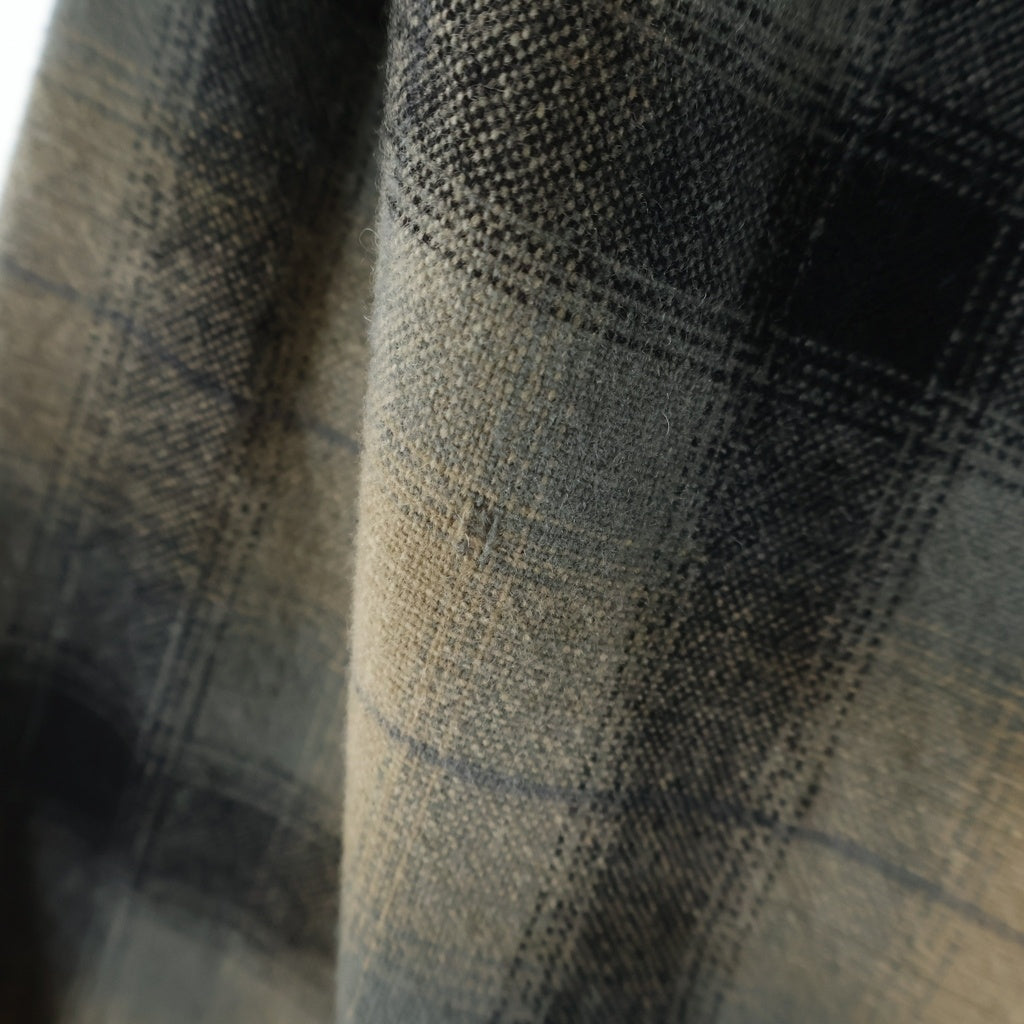 TENDERLOIN(テンダーロイン) 08AW T-WOOL SHIRT オンブレチェック オープンカラー ウール長袖シャツ ベージュ