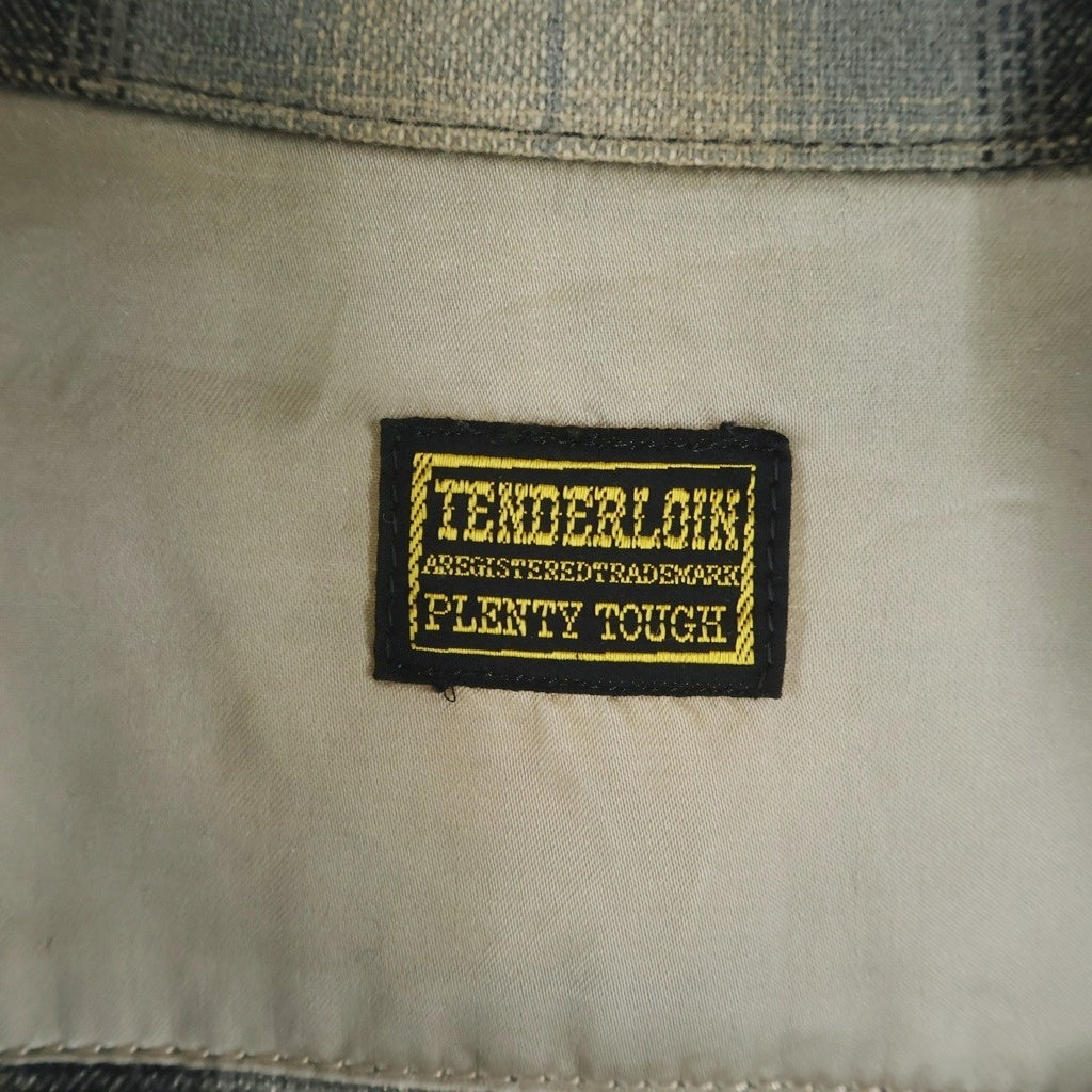 TENDERLOIN(テンダーロイン) 08AW T-WOOL SHIRT オンブレチェック オープンカラー ウール長袖シャツ ベージュ