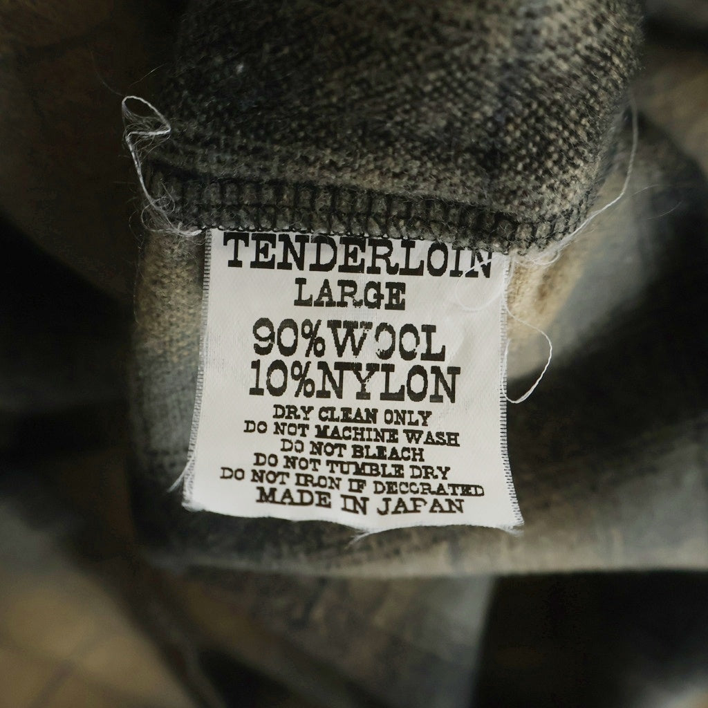TENDERLOIN(テンダーロイン) 08AW T-WOOL SHIRT オンブレチェック オープンカラー ウール長袖シャツ ベージュ