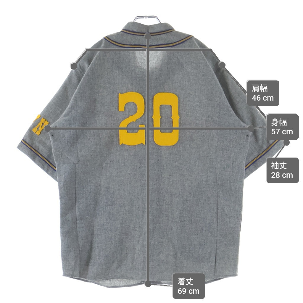 TENDERLOIN(テンダーロイン) T-BASEBALL SHT ウールアンゴラ 半袖ベースボールシャツ グレー