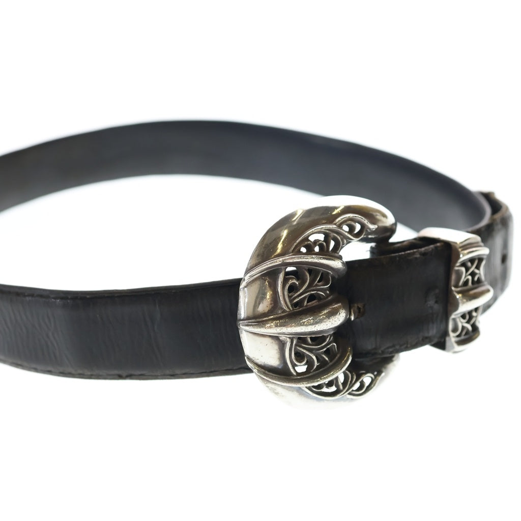 CHROME HEARTS(クロムハーツ) 1.5 3PC BLT TALON タロン レザーベルト ブラック/シルバー