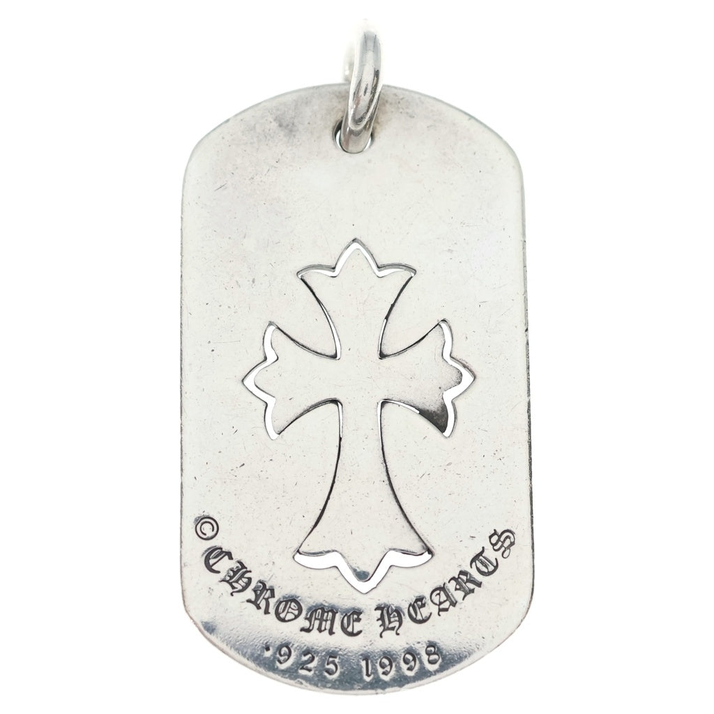 CHROME HEARTS(クロムハーツ) D TAG LRG TNY CRS カットアウトタイニークロス ラージドッグタグ ペンダントトップ シルバー