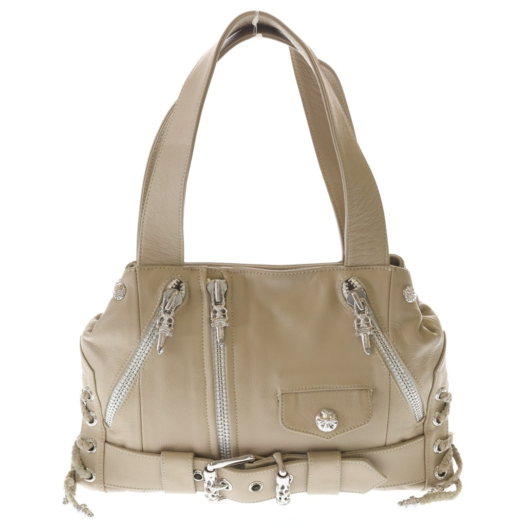 CHROME HEARTS(クロムハーツ) JJ DEAN SMALL JJディーン ロジウム加工 レザーハンドバッグ ベージュ
