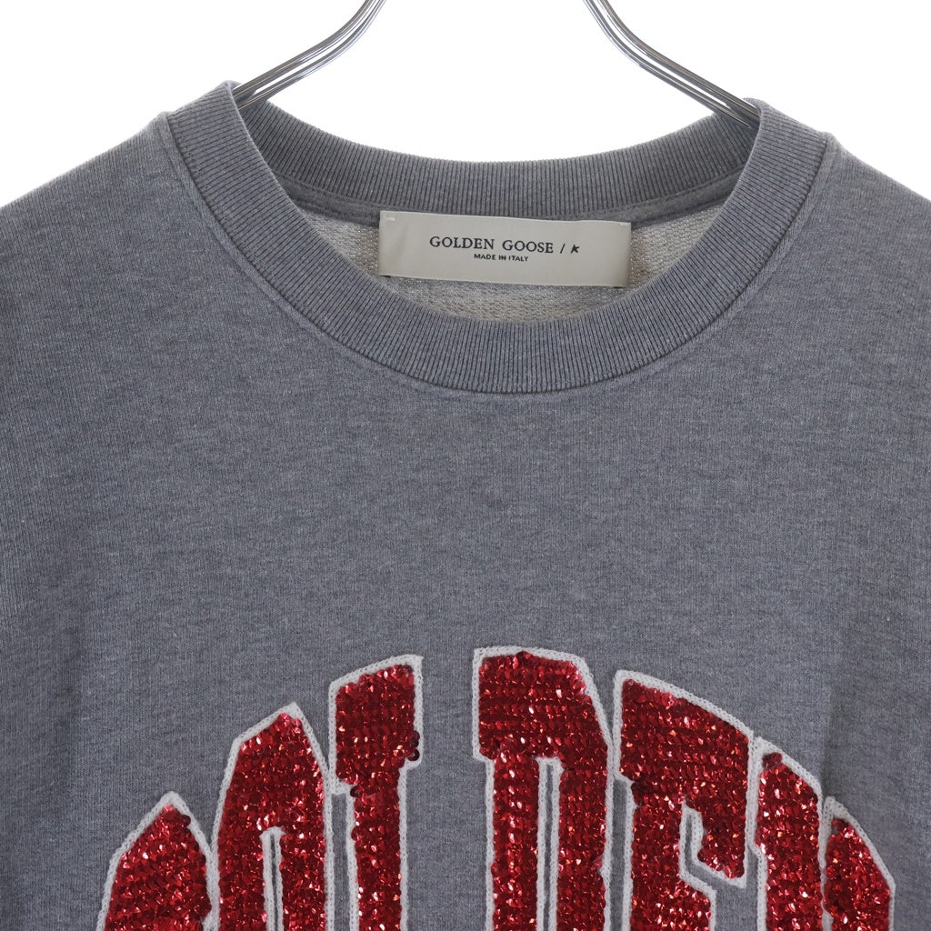 GOLDEN GOOSE DELUXE BRAND(ゴールデングースデラックスブランド) Sweatshirt スパンコール装飾 クルーネックスウェットトレーナー グレー GMP00791