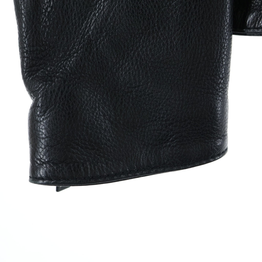 Maison Margiela(メゾンマルジェラ) 15AW 5Zip Leather Jacket ハの字 レザーライダースジャケット ブラック S30AM0313 SX9250