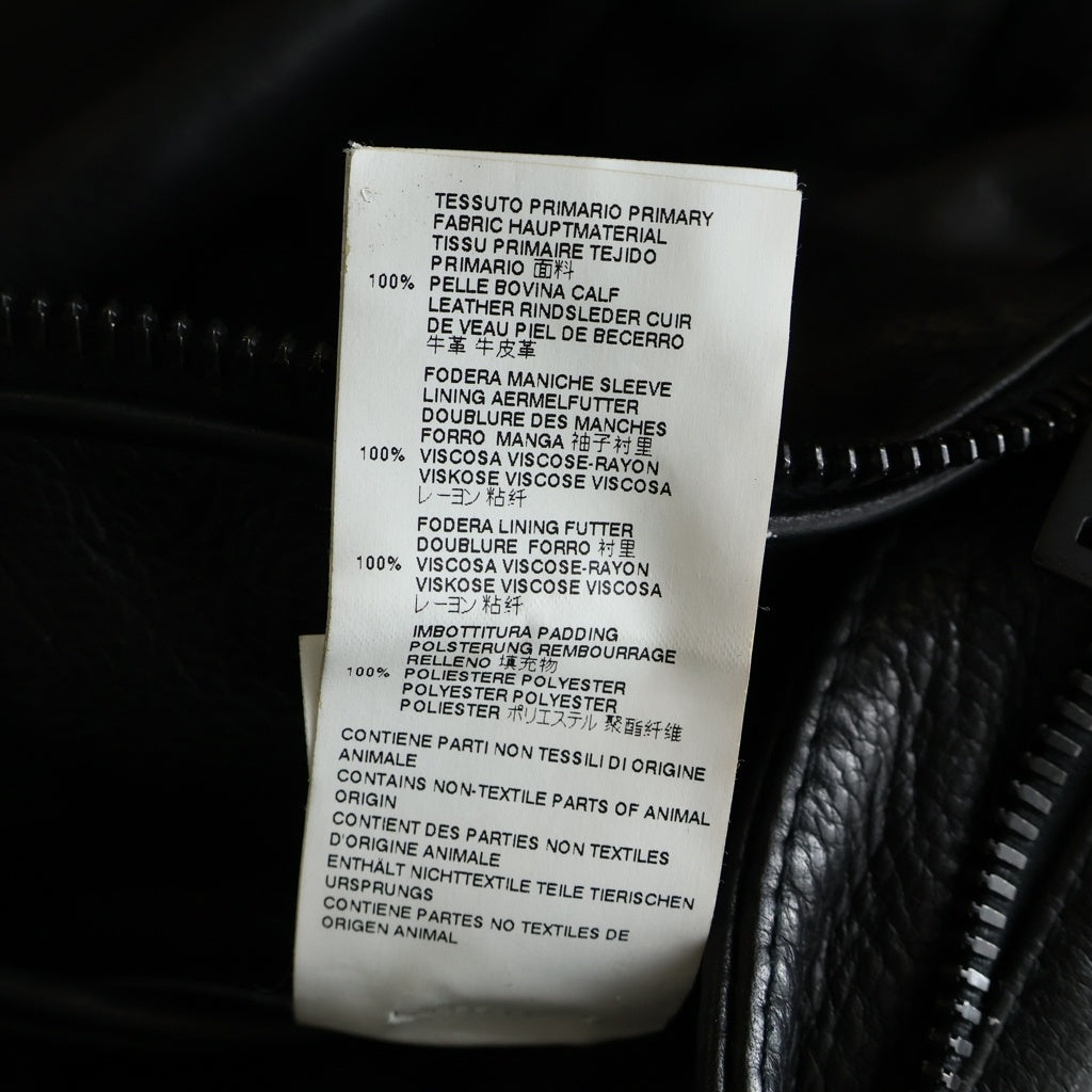 Maison Margiela(メゾンマルジェラ) 15AW 5Zip Leather Jacket ハの字 レザーライダースジャケット ブラック S30AM0313 SX9250