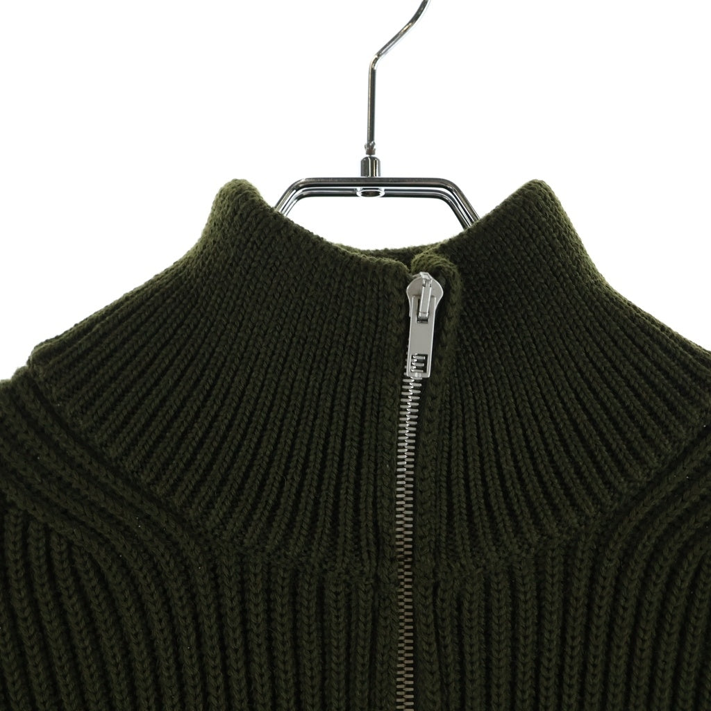 Maison Margiela(メゾンマルジェラ) 17AW Drivers Knit ドライバーズニット ジップアップウールニットセーター カーキ S50GP0087 S16019
