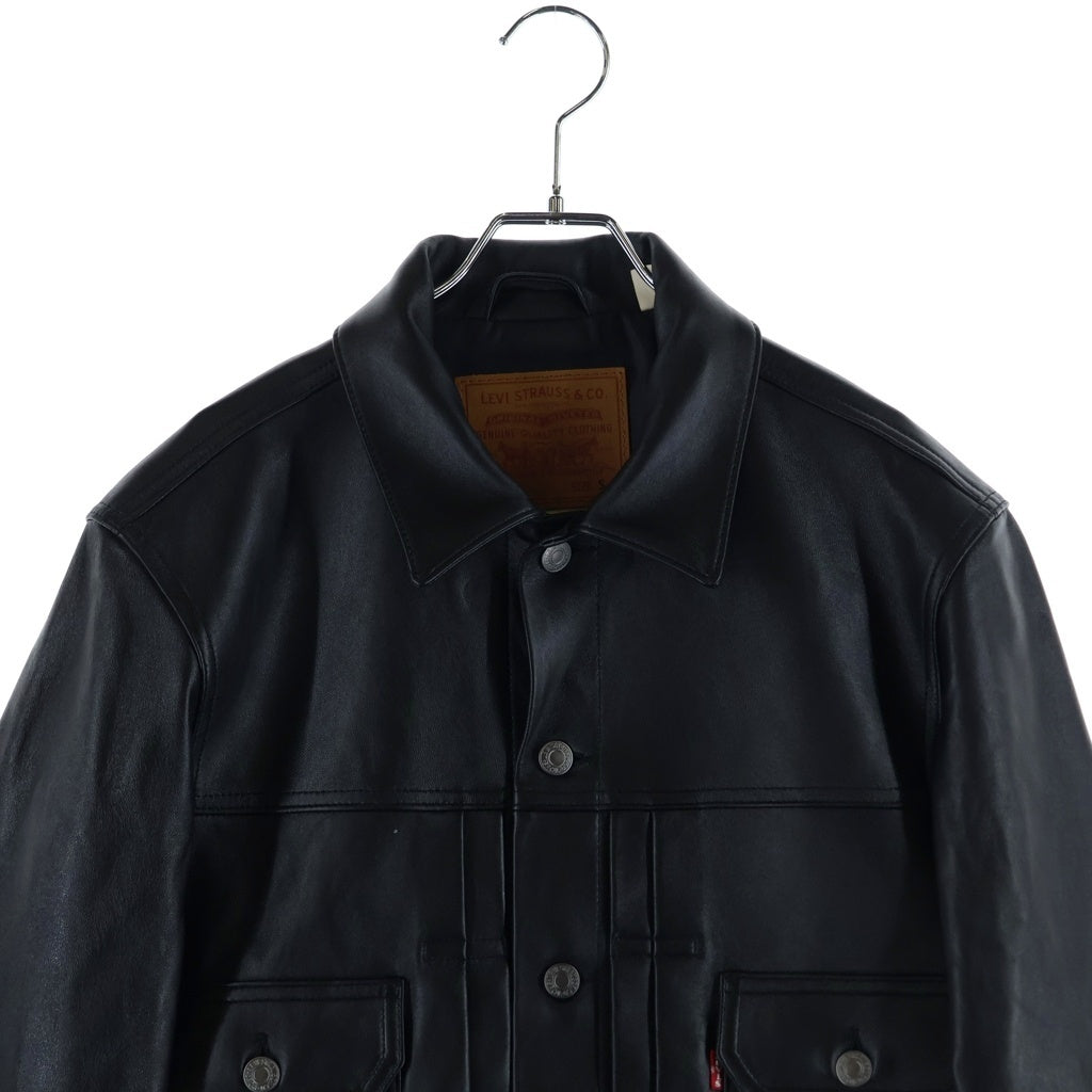 Levi's(リーバイス) PREMIUM BLACK TYPE2 TRUCKER LEATHER JACKET プレミアム タイプ2 レザートラッカージャケット ブラック PC9-005ZA-0000