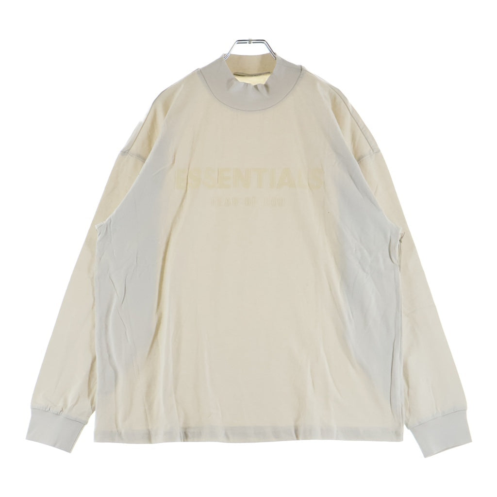 FEAR OF GOD ESSENTIALS(フィアオブゴッド エッセンシャルズ) L/S T-SHIRT フロントラバーロゴ 長袖Tシャツ ロンT ベージュ