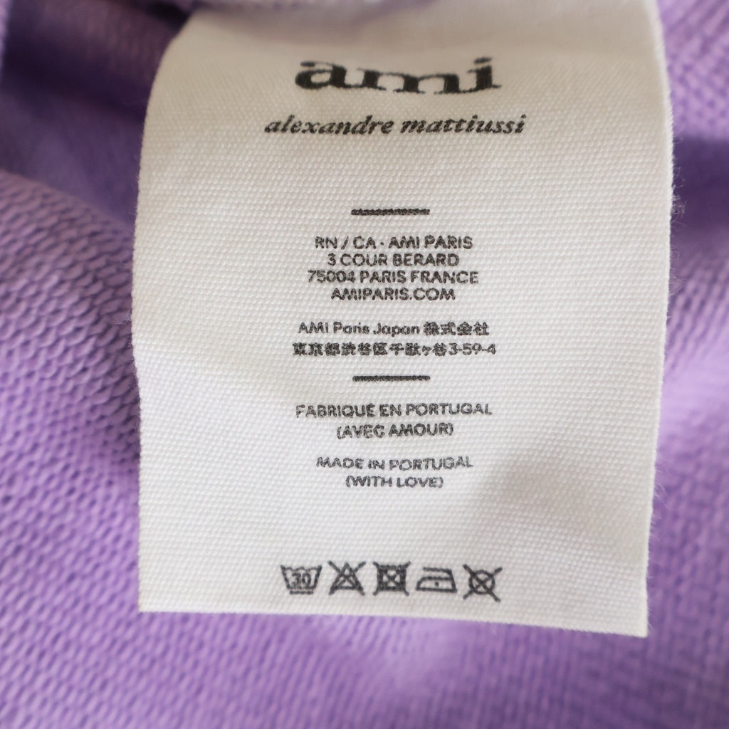 AMI Alexandre Mattiussi(アミアレクサンドルマテュッシ) Sweatshirt ロゴ刺繍 クルーネックスウェットトレーナー パープル E21HJ028.747