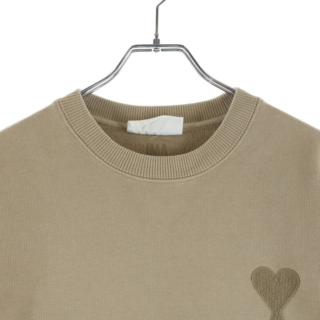 AMI Alexandre Mattiussi(アミアレクサンドルマテュッシ) Sweatshirt ロゴ刺繍 クルーネックスウェットトレーナー ベージュ A21HJ028.747