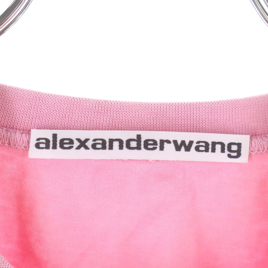 ALEXANDER WANG(アレキサンダーワン) Cropped T-Shirt エンボスロゴ クロップド半袖Tシャツ ピンク レディース