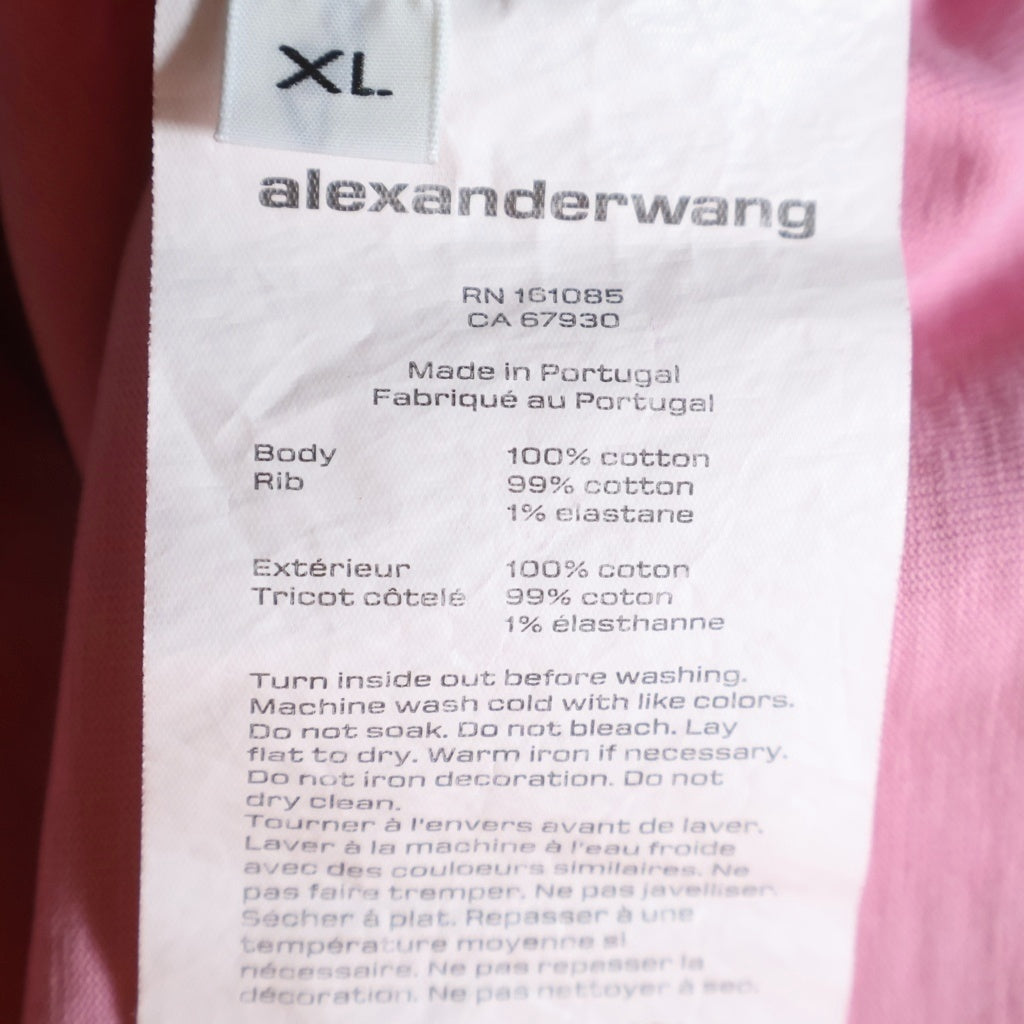 ALEXANDER WANG(アレキサンダーワン) Cropped T-Shirt エンボスロゴ クロップド半袖Tシャツ ピンク レディース