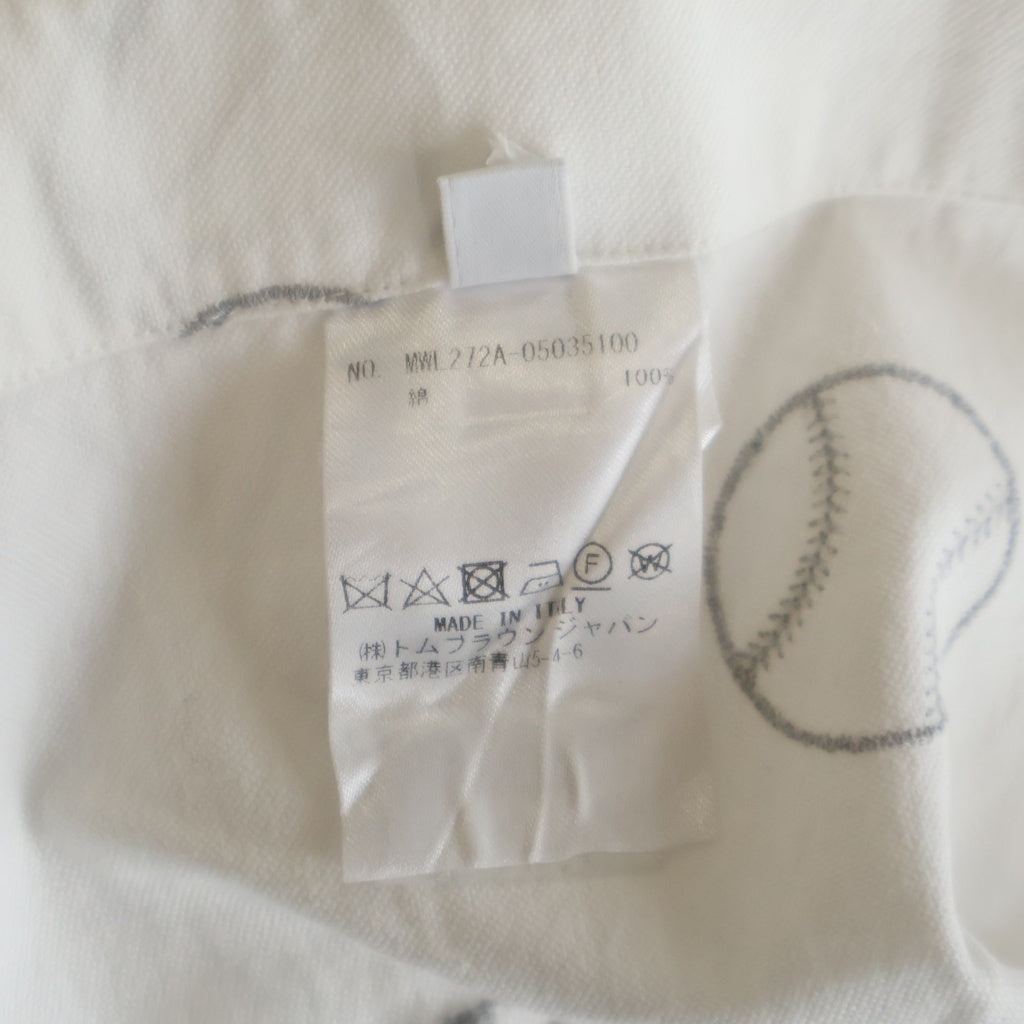 THOM BROWNE(トムブラウン) Shirt ロゴ刺繍 長袖シャツ ホワイト MWL272A-05035100