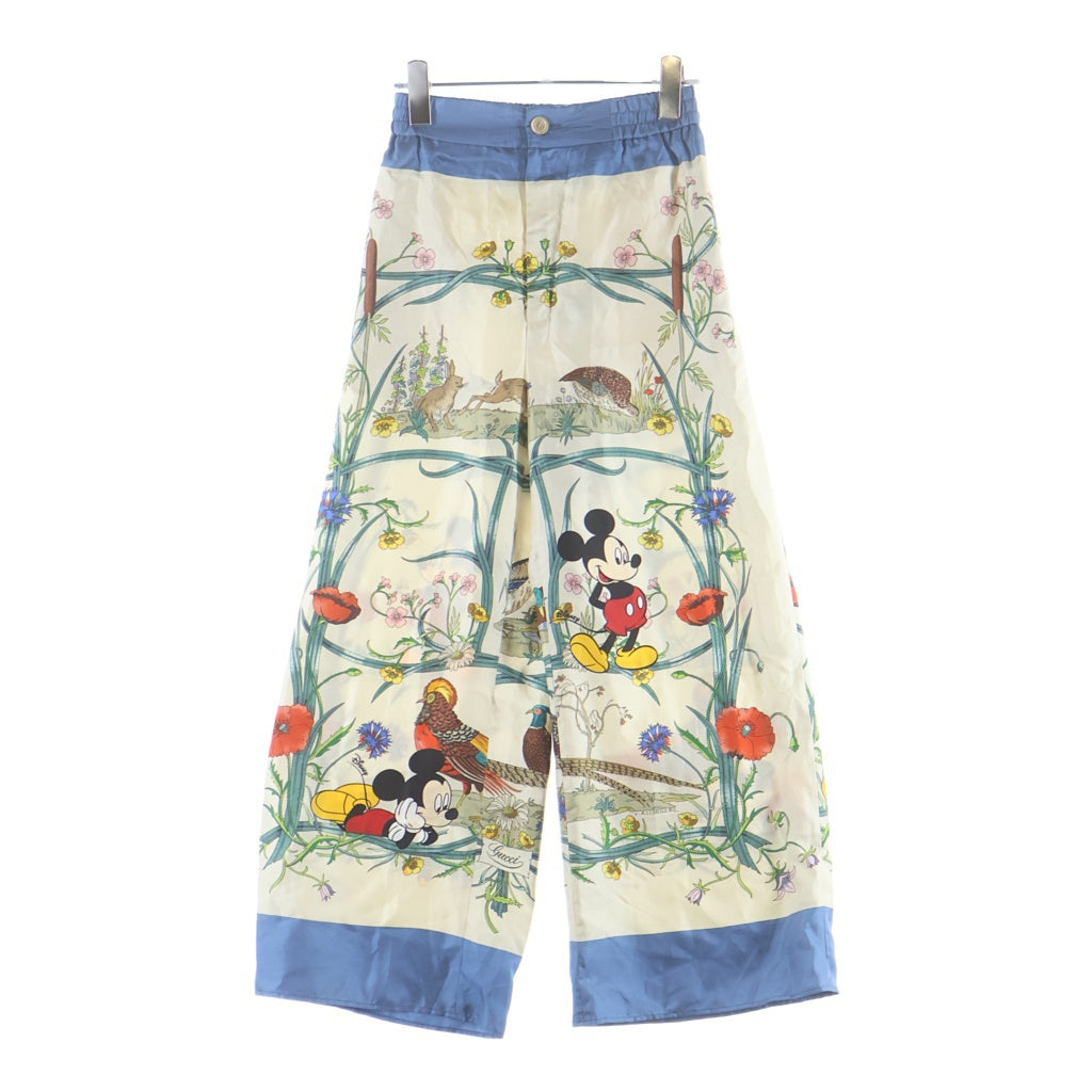 GUCCI(グッチ) ×Disney Mickey Mouse Printed Silk Pants ディズニー ミッキーマウス シルクパンツ マルチ 596961 ZADOP