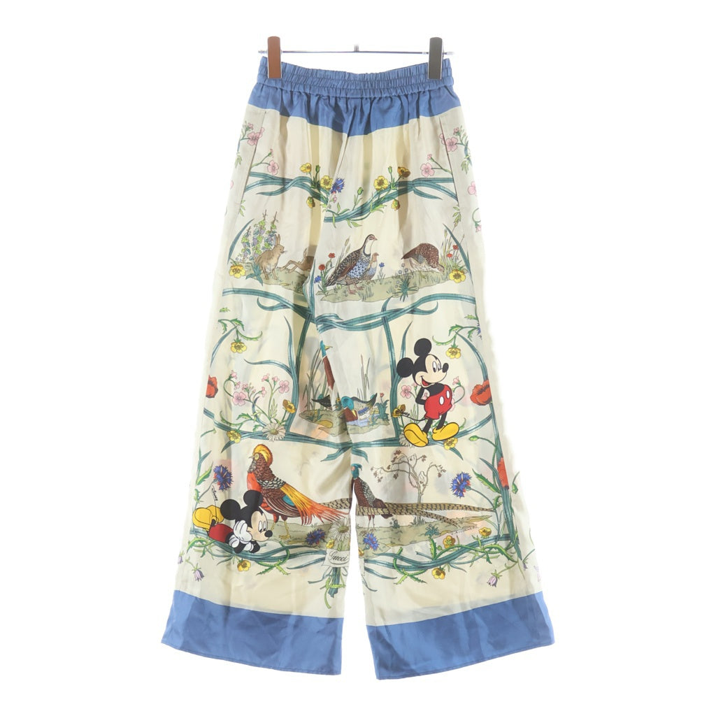 GUCCI(グッチ) ×Disney Mickey Mouse Printed Silk Pants ディズニー ミッキーマウス シルクパンツ マルチ 596961 ZADOP