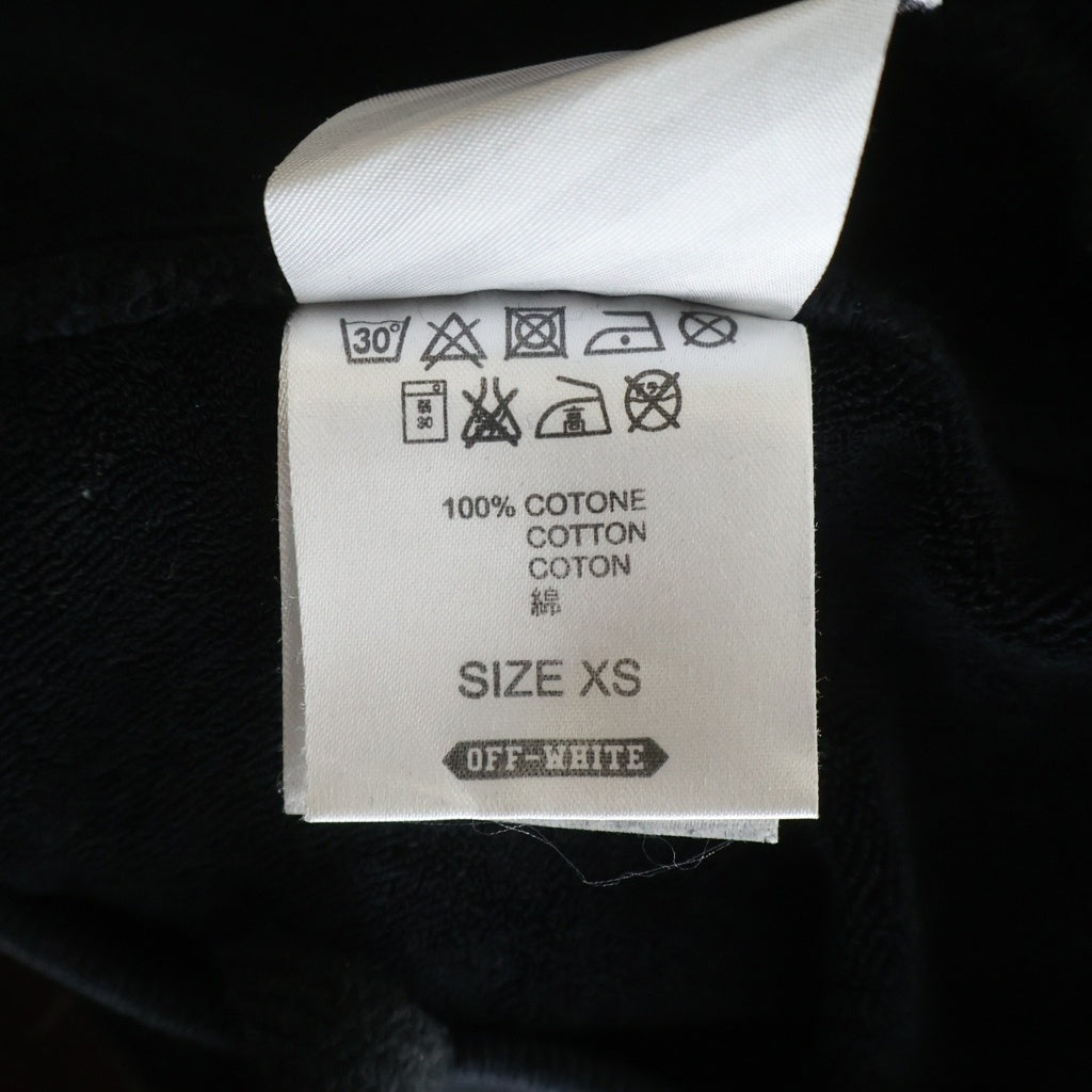 OFF-WHITE(オフホワイト) 15AW Hoodie ロゴプリント プルオーバースウェットパーカー フーディー ブラック