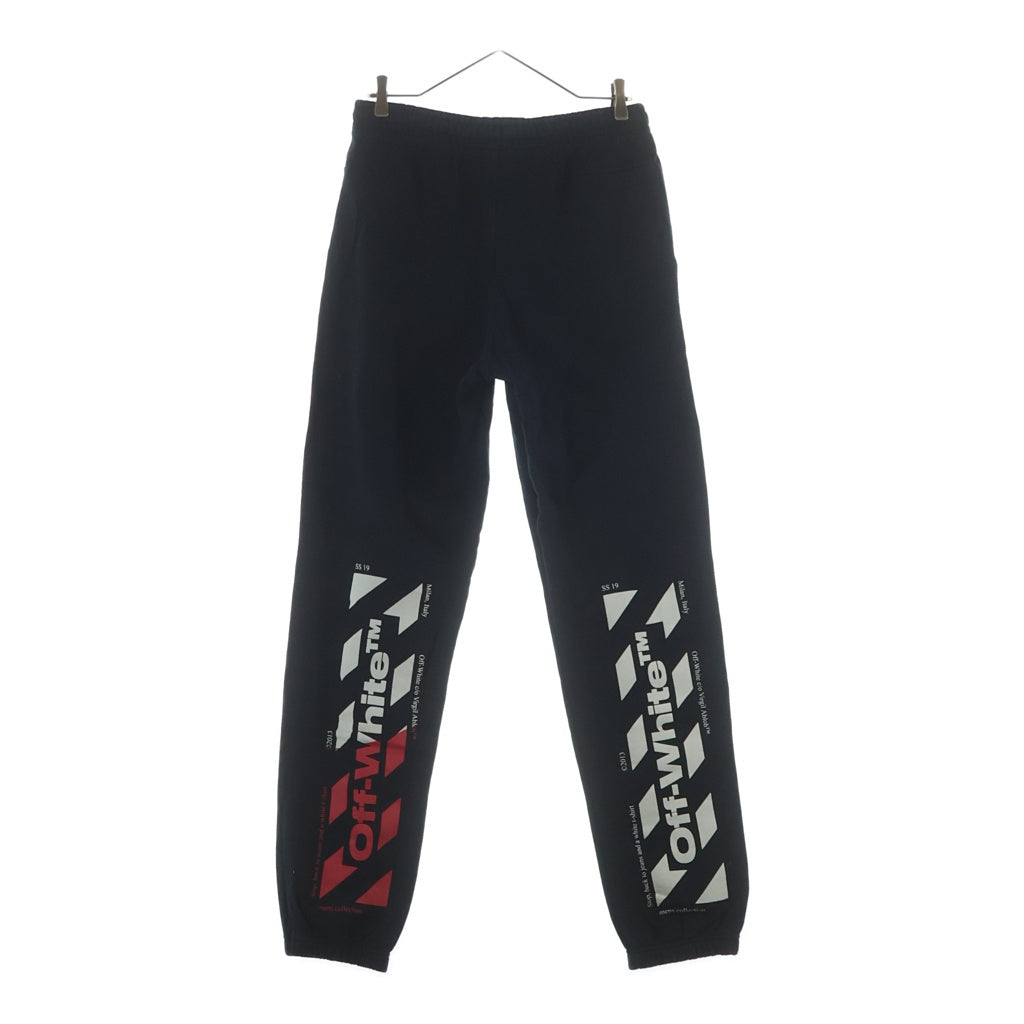 OFF-WHITE(オフホワイト) 19SS Split Logo Slim Sweatpants ロゴプリント スウェットパンツ ブラック OMCH014S19003006