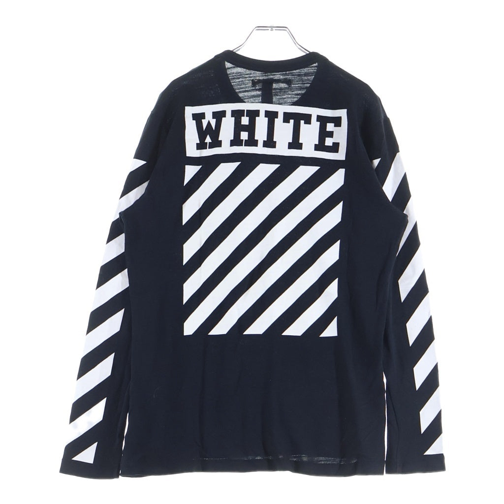 OFF-WHITE(オフホワイト) 15AW L/S T-Shirt ロゴプリント 長袖Tシャツ ロンT ブラック