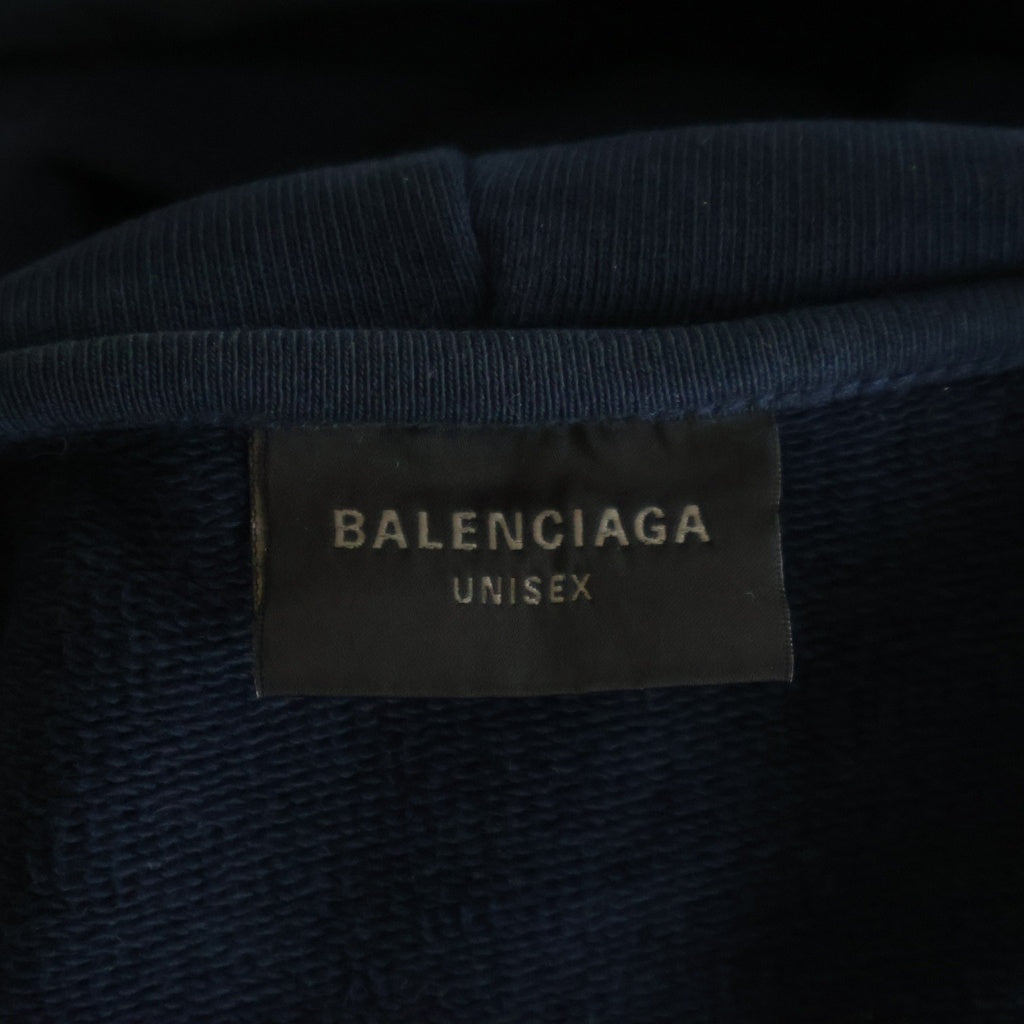 BALENCIAGA(バレンシアガ) 23SS Hooded Sweat Denim Jacket 738737 TNW65 フード付きスウェット切替ハイブリッドデニムジャケット ネイビー/インディゴ
