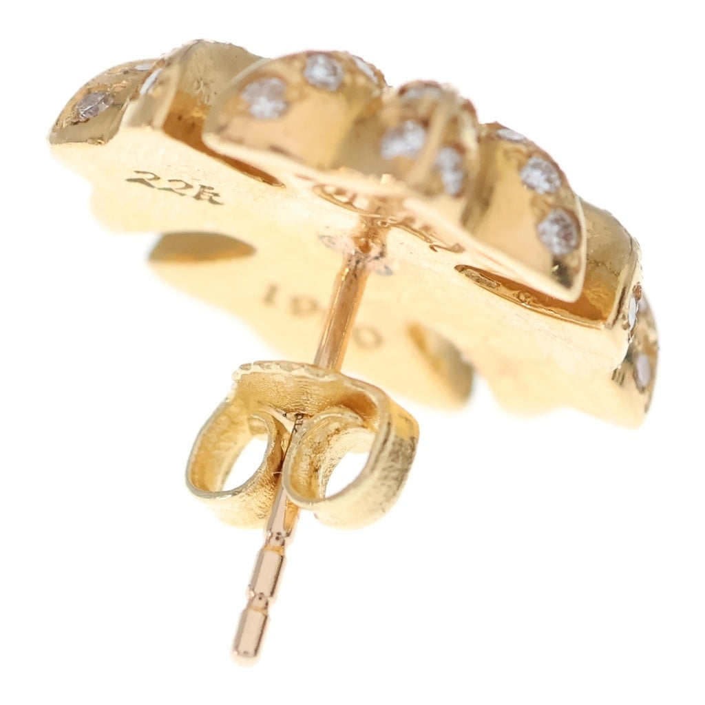 CHROME HEARTS(クロムハーツ) 22K CH PLS P/DIA CHプラススタッド PAVEダイヤ ピアス ゴールド