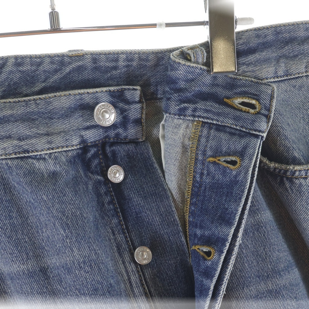 BALENCIAGA(バレンシアガ) ×adidas 23SS Wide Large Baggy Pants 724778 THW25 ×アディダス サイドラインバギーデニムパンツ インディゴ