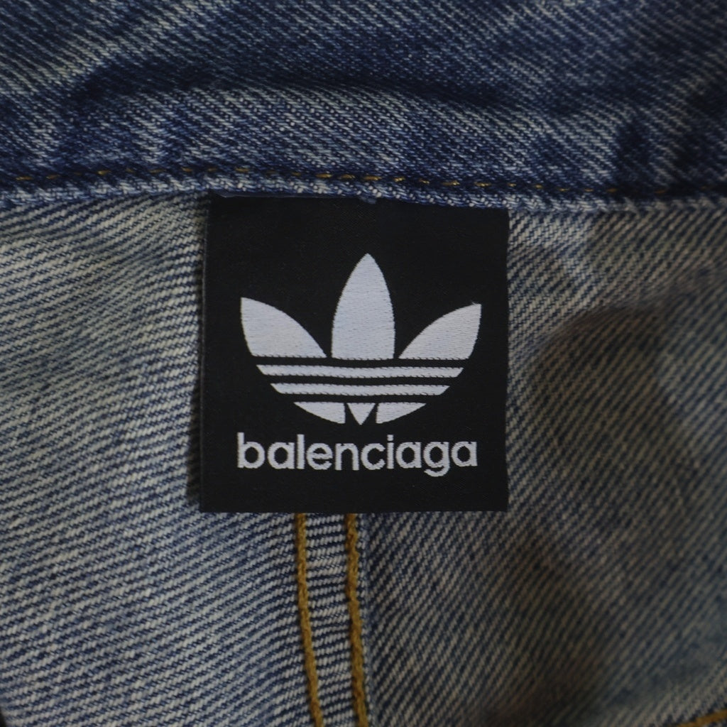 BALENCIAGA(バレンシアガ) ×adidas 23SS Wide Large Baggy Pants 724778 THW25 ×アディダス サイドラインバギーデニムパンツ インディゴ