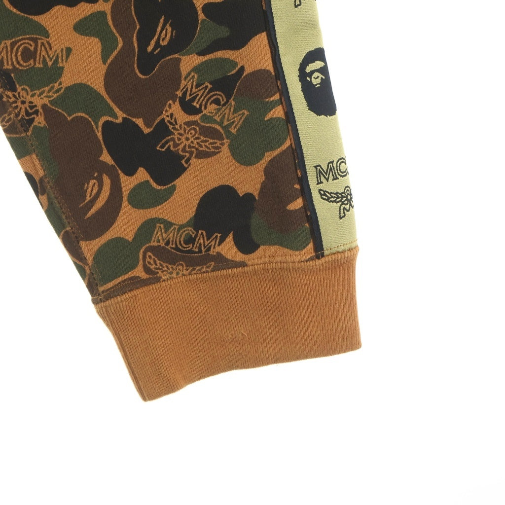 A BATHING APE(アベイシングエイプ) ×MCM カモフラ柄 スウェットパンツ 001PTF732902X ブラウン