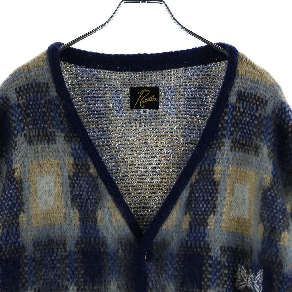 Needles(ニードルス) 22AW ×KITH Mohair Sheridan Cardigan キス モヘア シェリダンニットカーディガン ブルー LQ356