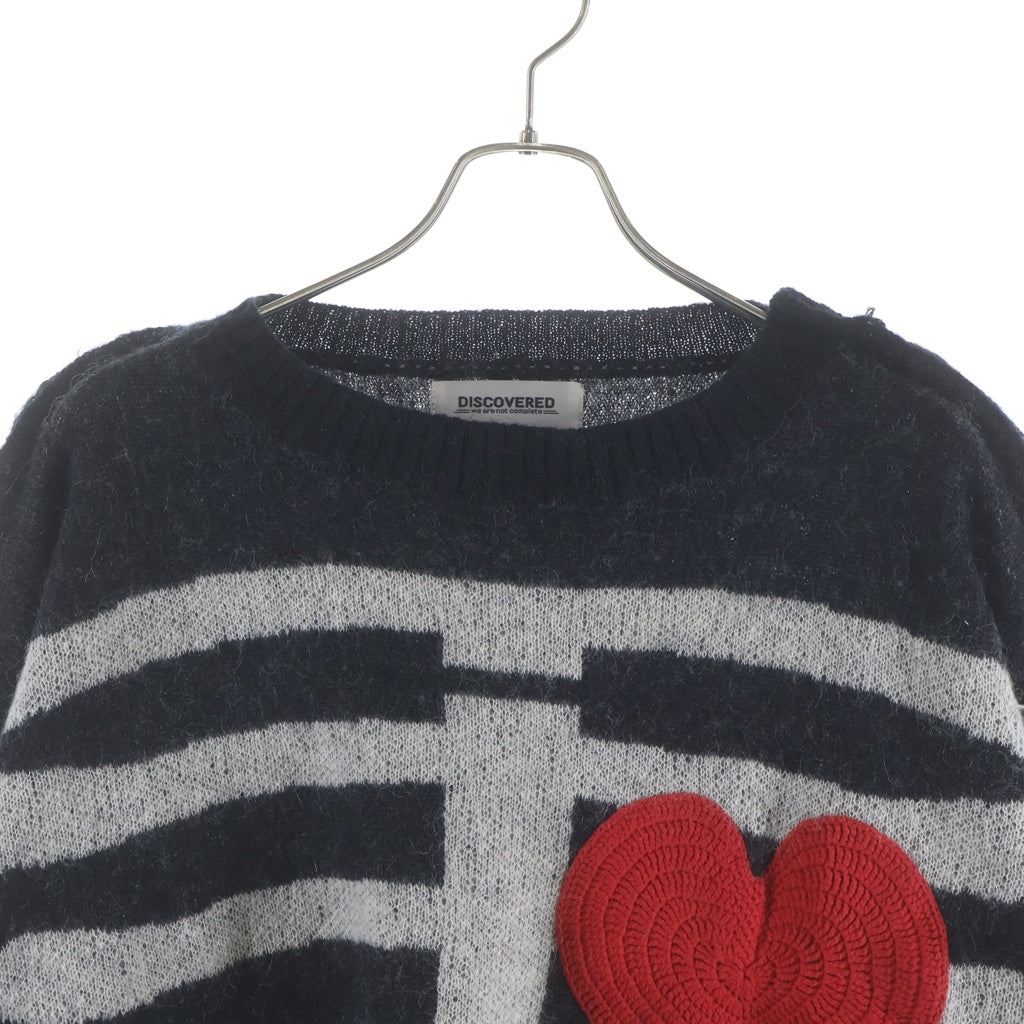 DISCOVERED(ディスカバード) 24AW MOHAIR HEART&BONE KNIT ダメージ