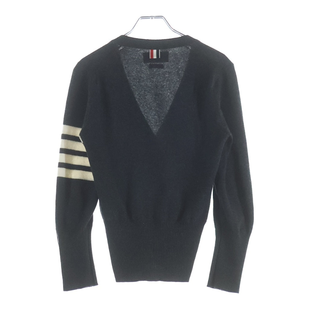 THOM BROWNE(トムブラウン) クラシック カシミヤ 4-BAR Vネック カーディガン レディース FKC001A-00011-025 グレー