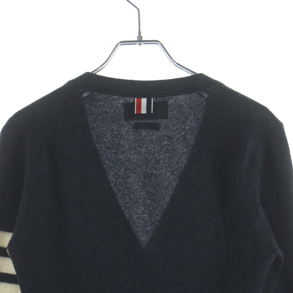 THOM BROWNE(トムブラウン) クラシック カシミヤ 4-BAR Vネック カーディガン レディース FKC001A-00011-025 グレー