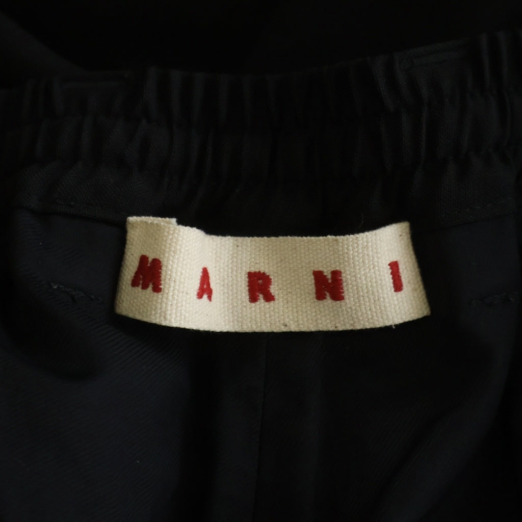 MARNI(マルニ) トロピカルウール ドローストリング ロングパンツ スラックス PUMU0017UD ブラック