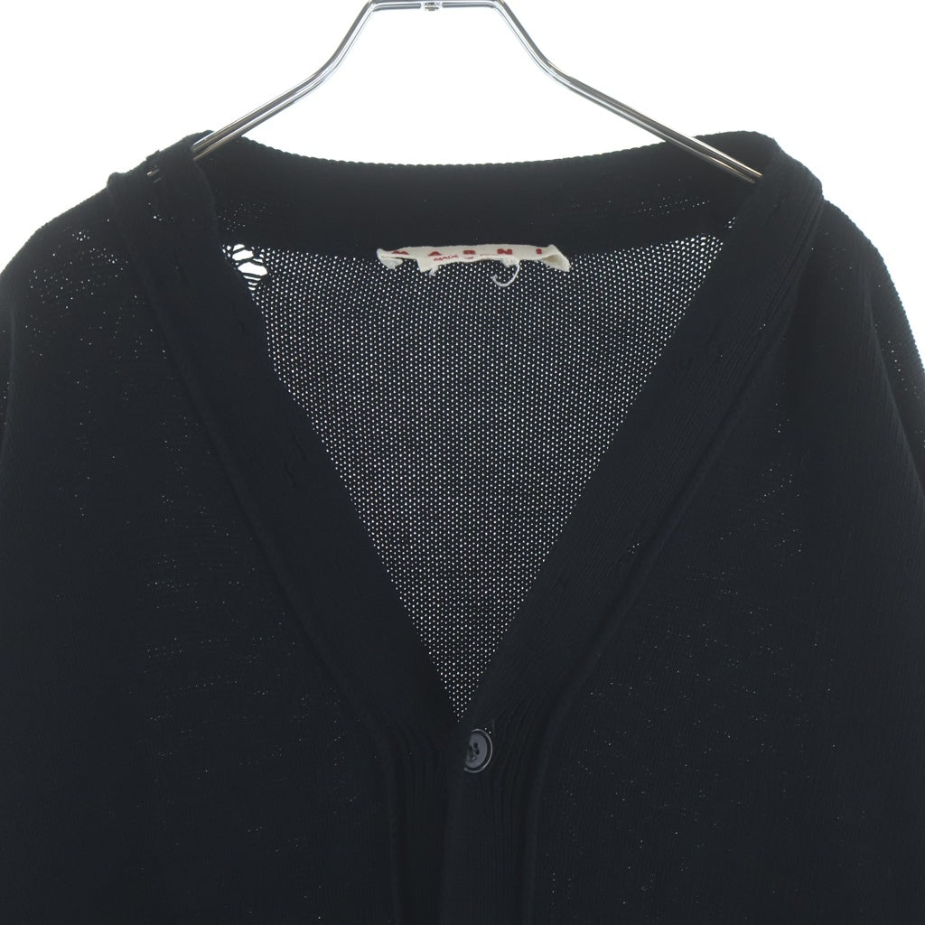 MARNI(マルニ) 25SS ダメージ加工 Vネックコットンカーディガン CDMG0136A0 ブラック