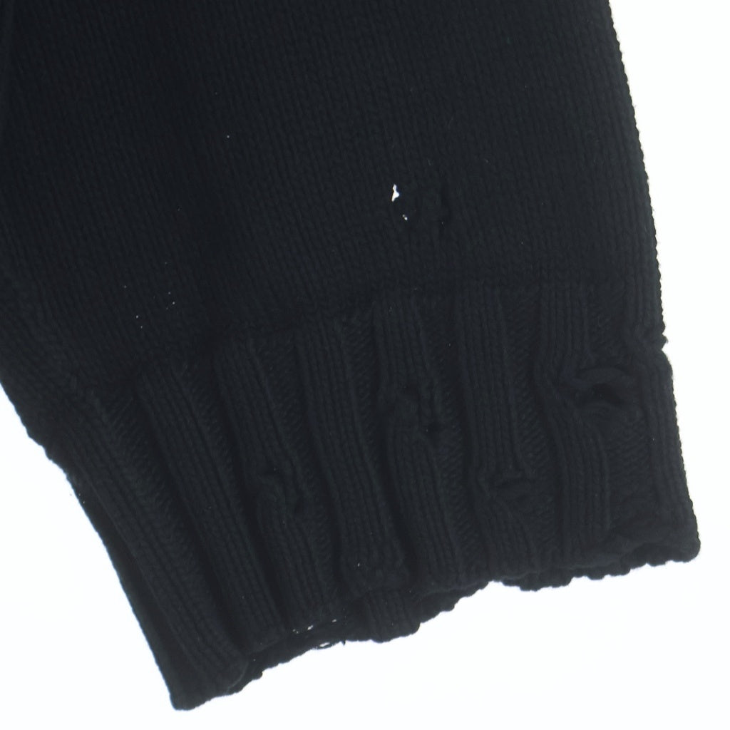 MARNI(マルニ) 25SS ダメージ加工 Vネックコットンカーディガン CDMG0136A0 ブラック