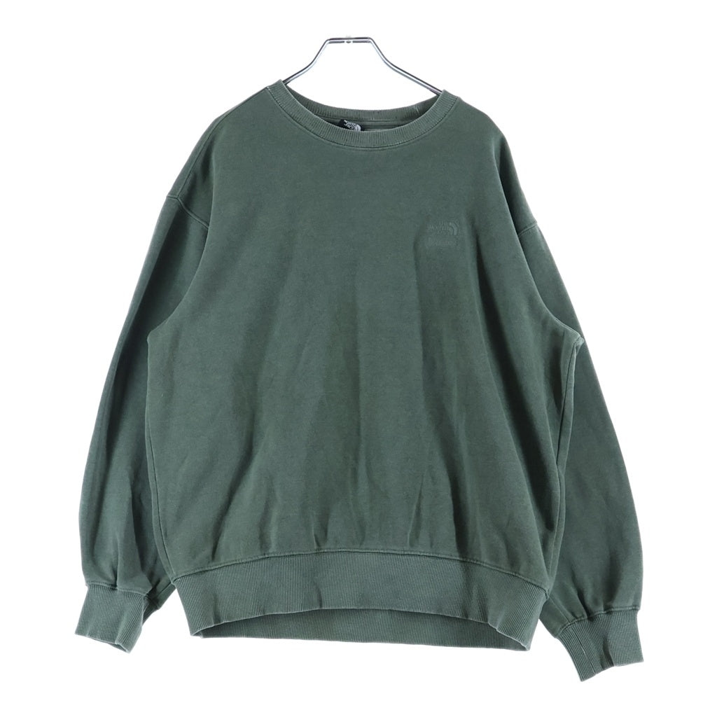 SUPREME(シュプリーム) 21SS ×THE NORTH FACE Pigment Printed Crewneck ノースフェイス ロゴ刺繍 クルーネックスウェットトレーナー カーキ NT12102I