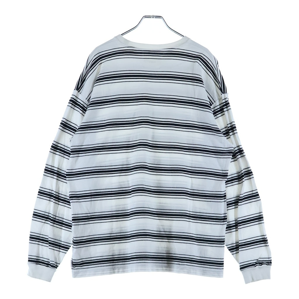 WTAPS(ダブルタップス) 22AW Bdy 01 / LS / Cotton. Textile ボーダー長袖Tシャツ ロンT ホワイト 222ATDT-CSM13