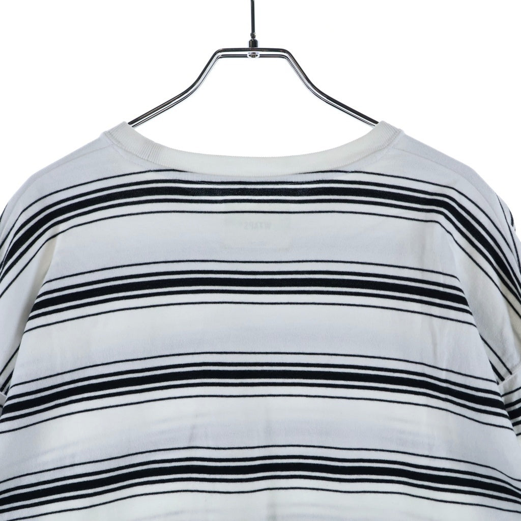 WTAPS(ダブルタップス) 22AW Bdy 01 / LS / Cotton. Textile ボーダー長袖Tシャツ ロンT ホワイト 222ATDT-CSM13