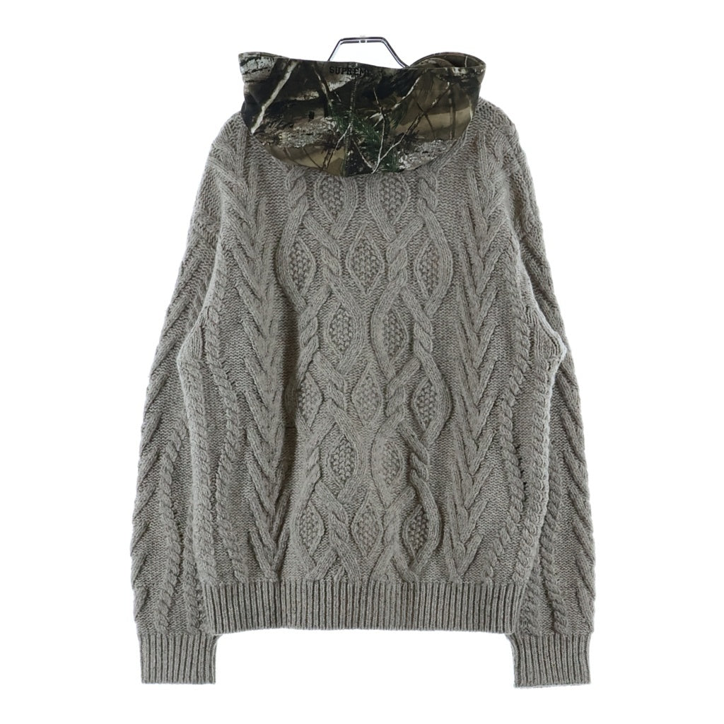 SUPREME(シュプリーム) 25AW Cable Hooded Sweater ケーブルニット プルオーバーパーカー フーディー ベージュ