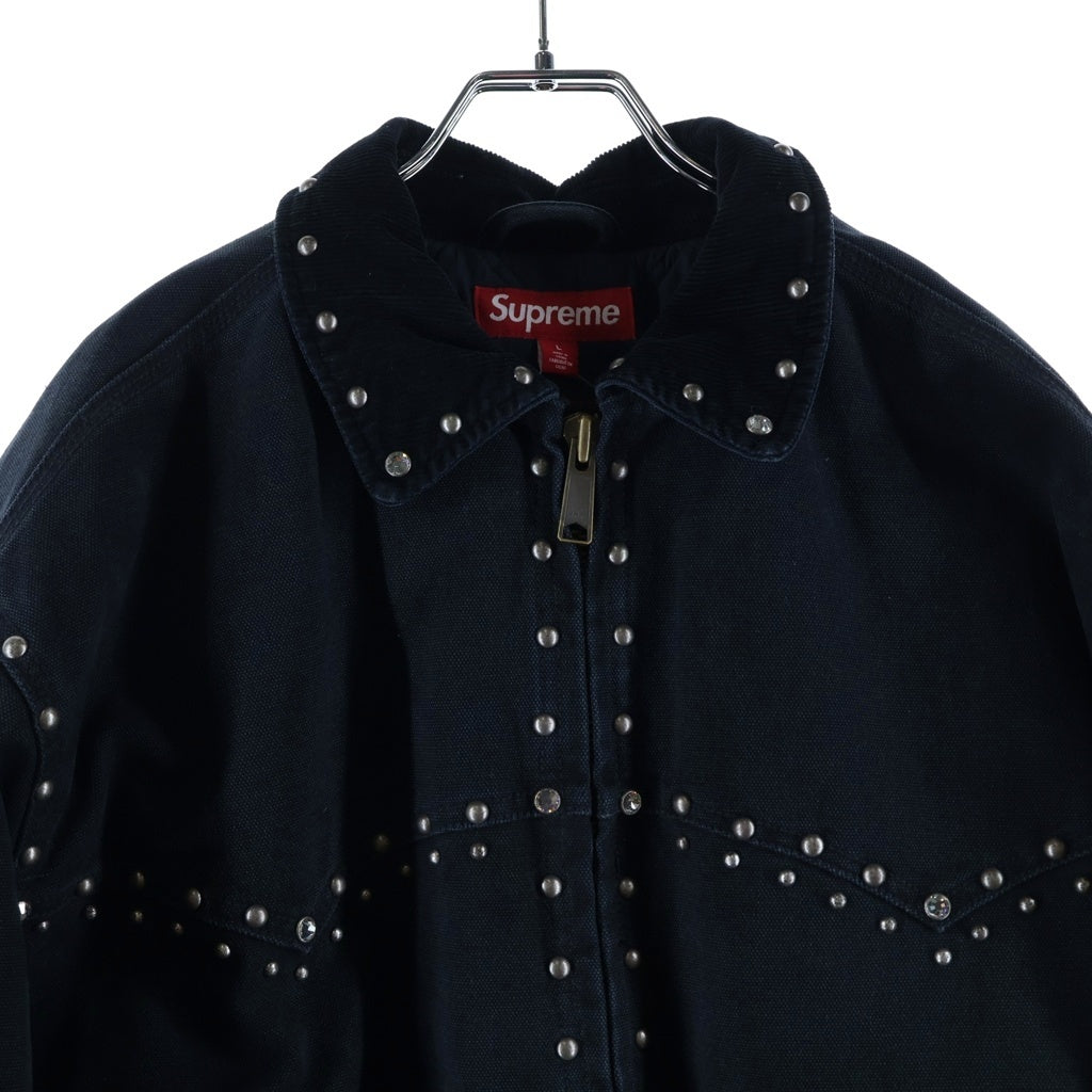 SUPREME(シュプリーム) 24AW ×B.B. Simon Studded Work Jacket Black ビービーサイモン スタッズ ワークジャケット ブラック