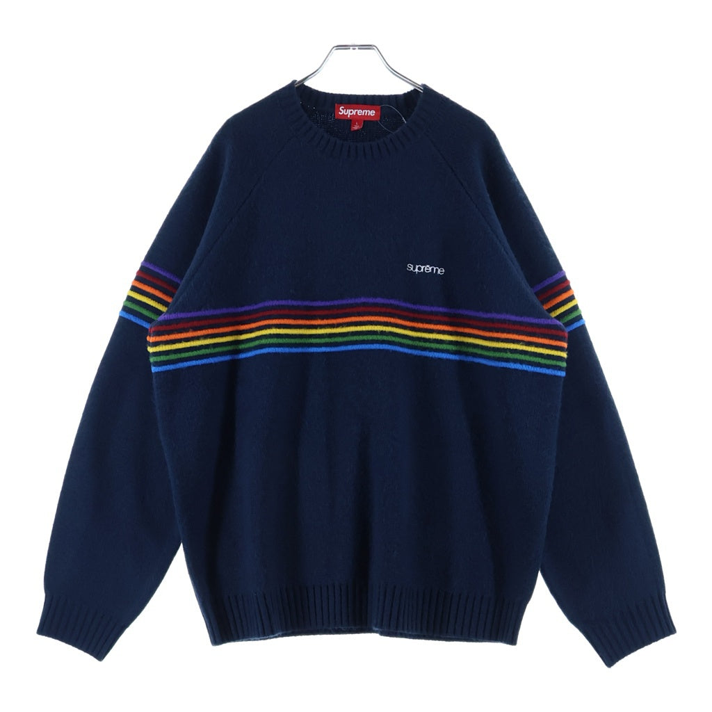 SUPREME(シュプリーム) 26SS Raised Stripe Sweater Navy レイズド ストライプ クルーネックニットセーター ネイビー