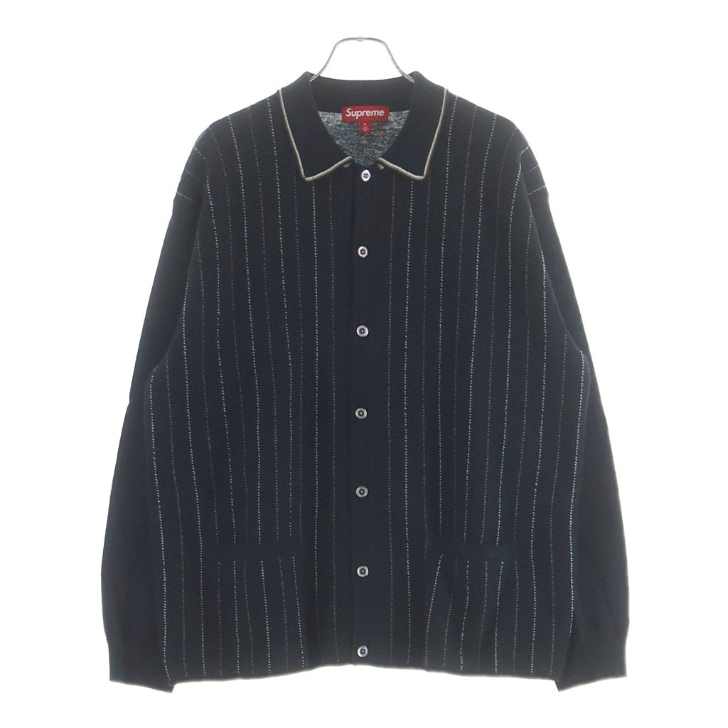 SUPREME(シュプリーム) 25SS Herringbone Cardigan Black ヘリンボーン ストライプカーディガン ブラック