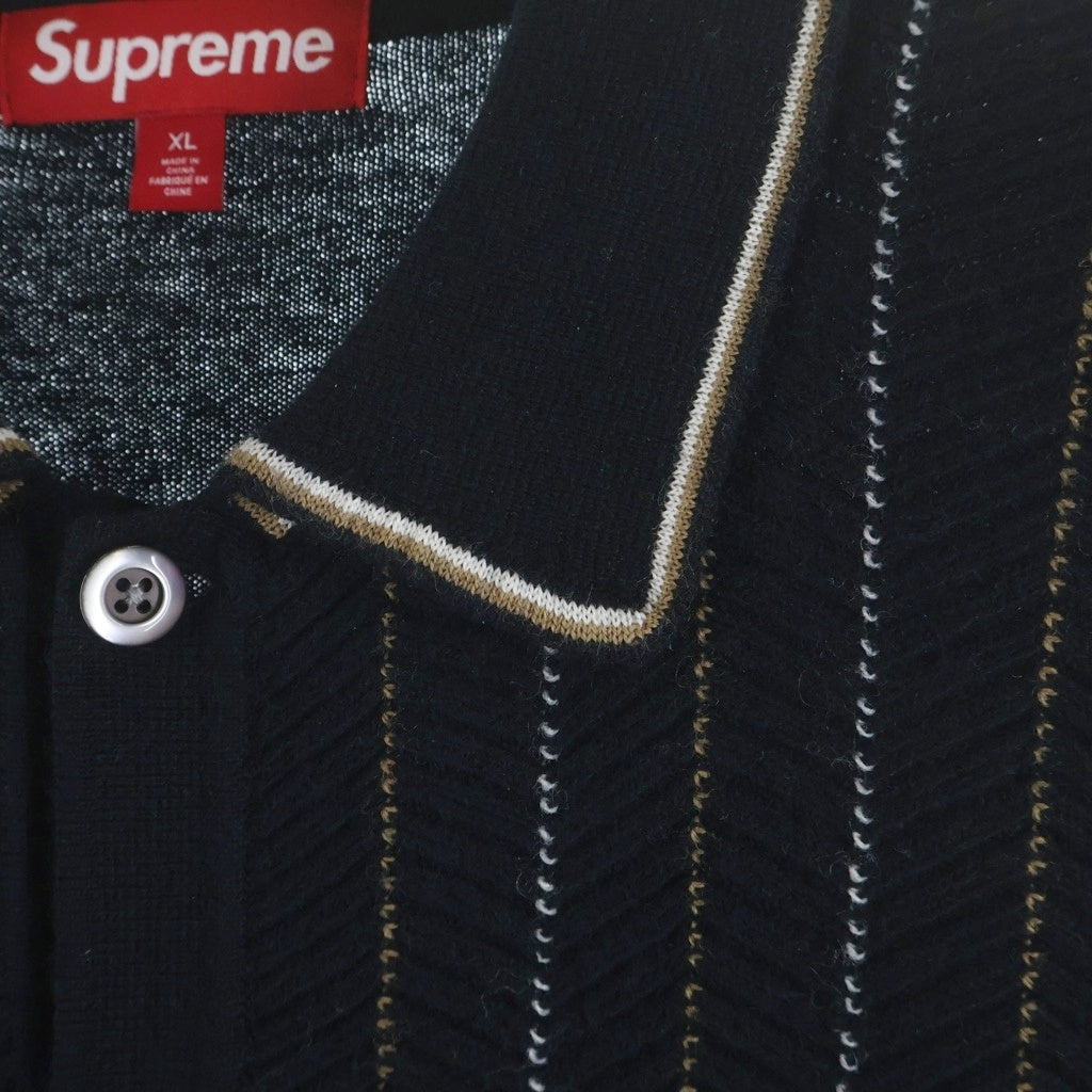 SUPREME(シュプリーム) 25SS Herringbone Cardigan Black ヘリンボーン ストライプカーディガン ブラック