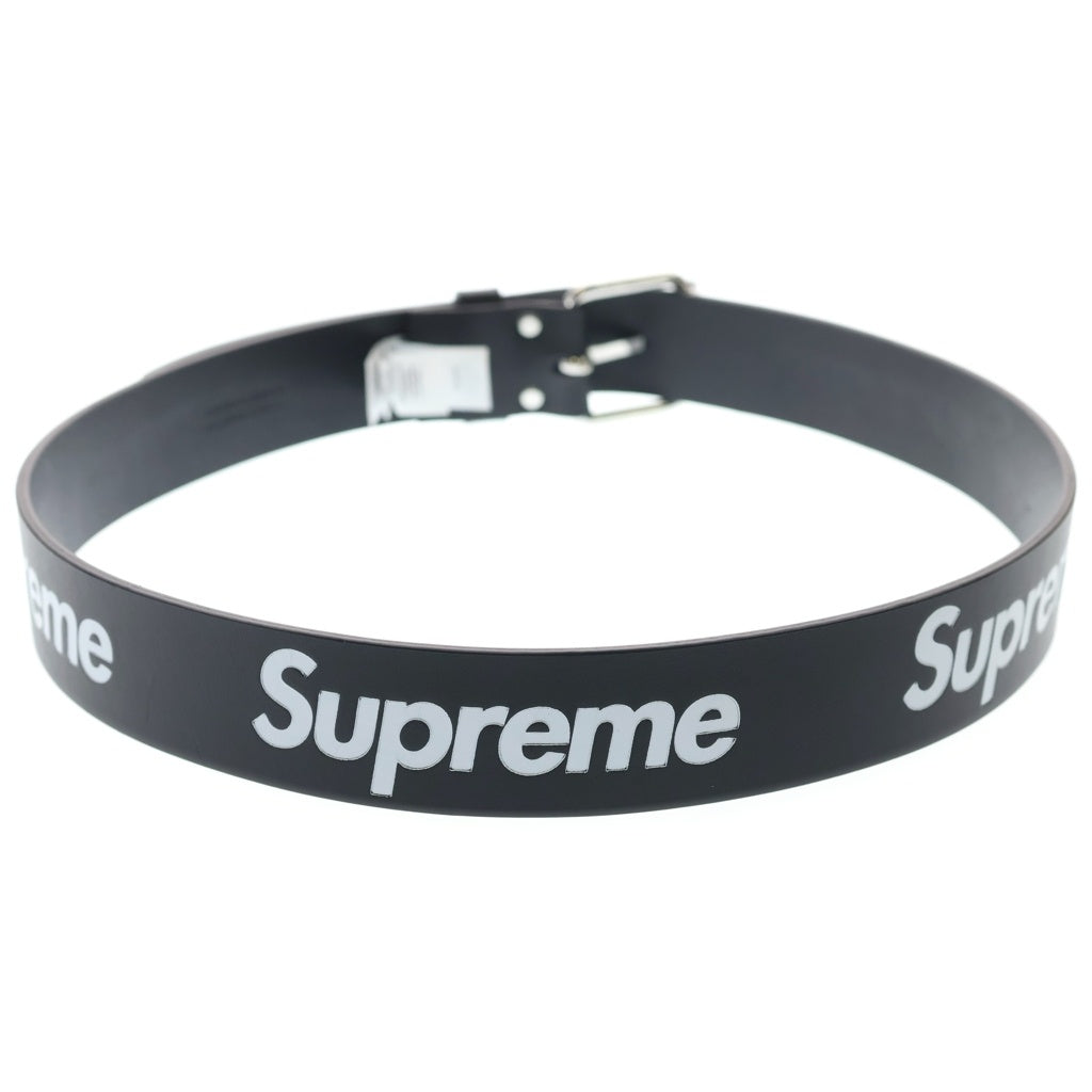 SUPREME(シュプリーム) 24SS Repeat Leather Belt Black リピート ロゴプリント レザーベルト ブラック