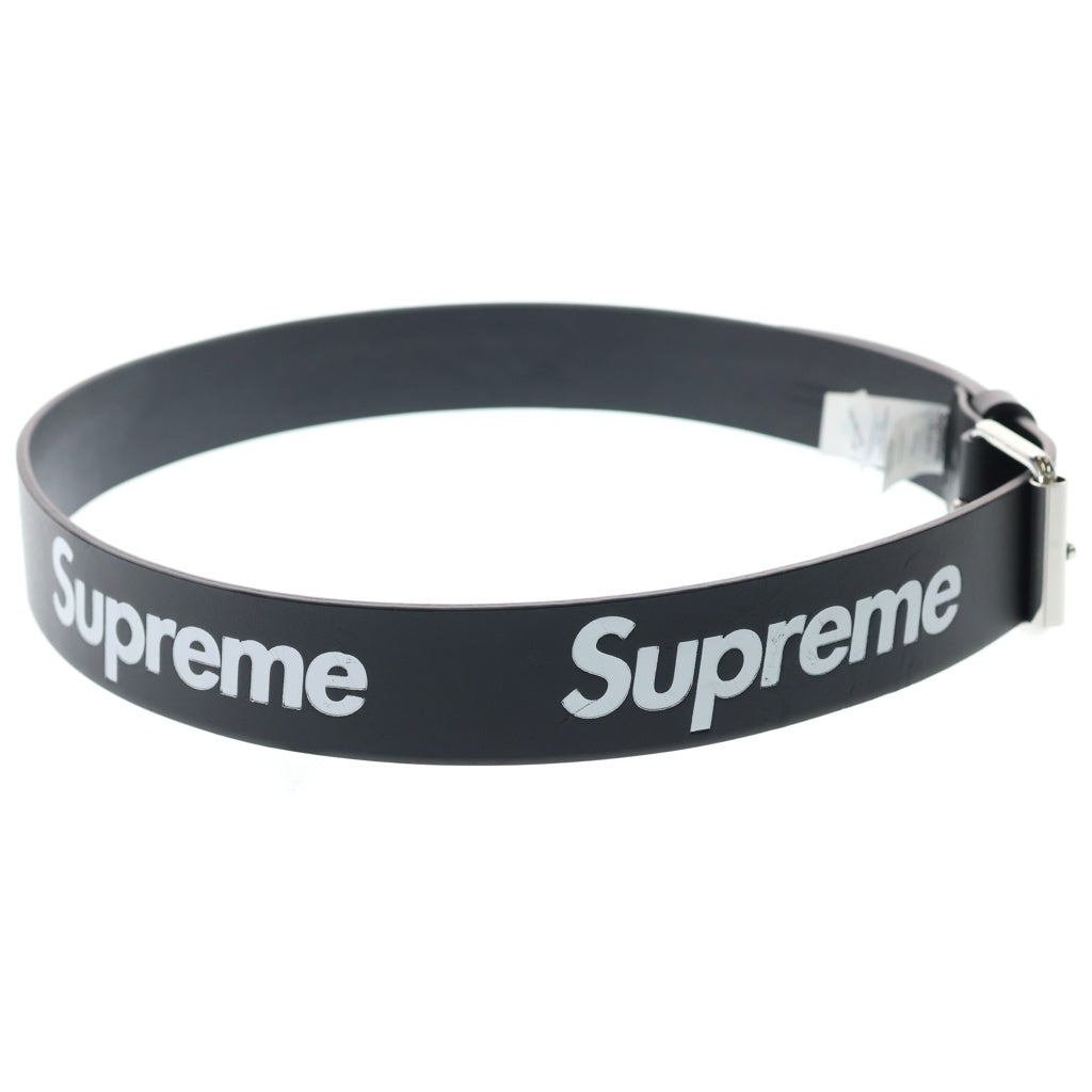 SUPREME(シュプリーム) 24SS Repeat Leather Belt Black リピート ロゴプリント レザーベルト ブラック