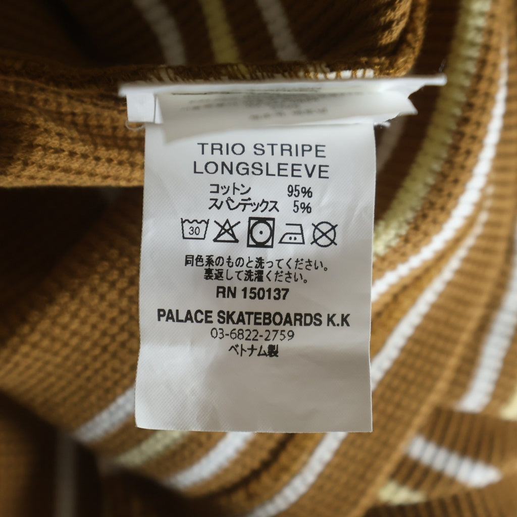 Palace Skateboards(パレススケートボーズ) Trio Stripe Longsleeve トリオ サーマル ストライプ長袖Tシャツ ロンT ブラウン