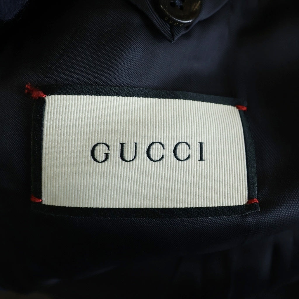 GUCCI(グッチ) 3B Wool Coat シングル ウールロングコート ネイビー 439365 ZGW07